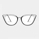 black half-rimmed cat's eye glasses image